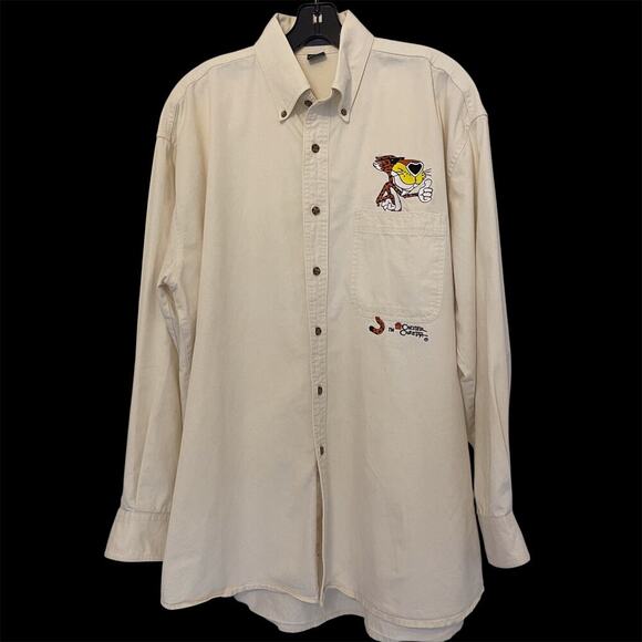 Chester Cheetah Men's Long Sleeves Canvas Shirt by Pine Island Int Size Large - Picture 1 of 8